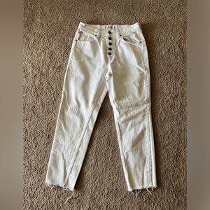 We The Free People White Straight Leg Jeans